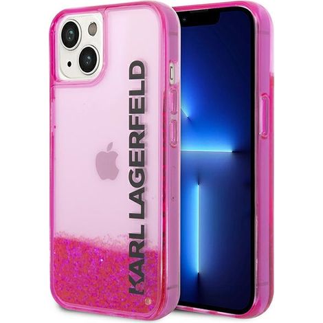 Karl Lagerfeld KLHCP14MLCKVF iPhone 14 Plus / 15 Plus 6,7" pinke Hartschalen-Hülle mit flüssigem Glitzer, lang (1/5)