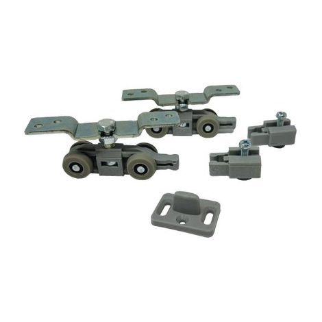 CARRELLI SCORREVOLI IN KIT 1400/07 OMGE  X BINARIO 1400 OMGE KIT=2 CARRELLI+2 FERMI+1 PINNA
