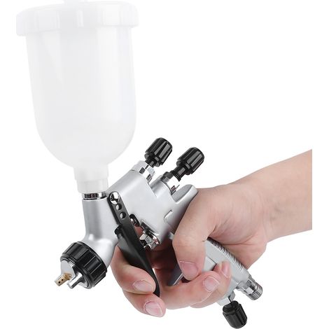 Pistolet pulvérisateur pneumatique, pulvérisateur à atomisation élevée, réservoir en plastique, 250 ml, buse de 1,0 mm. (1/5)