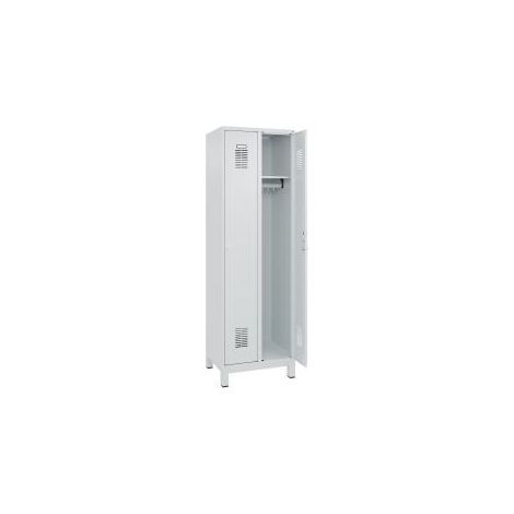 FORMAT Garderobenschrank BASIC, Füße 1850x600x500mm, 7035, 2 Abt.