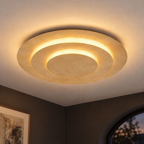 Deckenlampe Deckenleuchte Wohnzimmerlampe Schlafzimmerleuchte Flurlampe, Metall goldfarben, 1x LED 2400Lm 3000K warmweiß, D 49 cm (1/5)