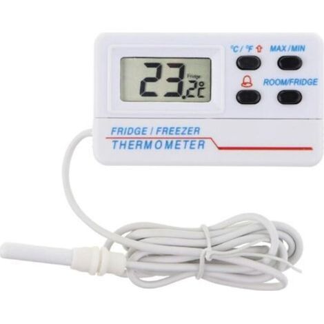 Thermomètre digital de réfrigérateur ou de congélateur - Avec alarme - Fonction max min - Câble de 1,2 m (1/5)