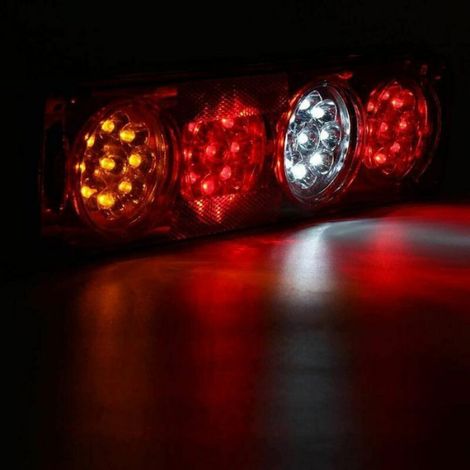 Lot de 2 feux arrire de remorque 36 LED tanches clairage de rampe feu stop 24V pour remorque couleurs multiples (1/4)