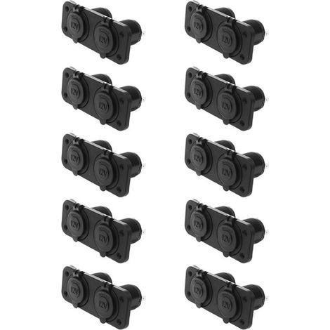 Adecuado para 10 adaptadores de enchufe para encendedor de cigarrillos de coche/motor impermeables de 12V/24V (2 unidades comerciales).