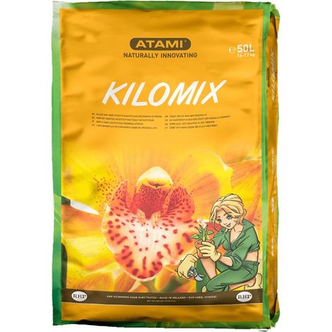 Terreau Kilomax 50L – Substrat enrichi en lombricompost et guano – Pour croissance optimale des plantes – pH 6, conductivité 85 mS/m – Atami
