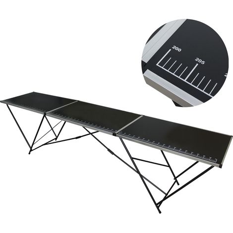 Tapeziertisch Alu Flohmarkttisch 300x60 cm Klapptisch klappbar mit Messskala (1/5)