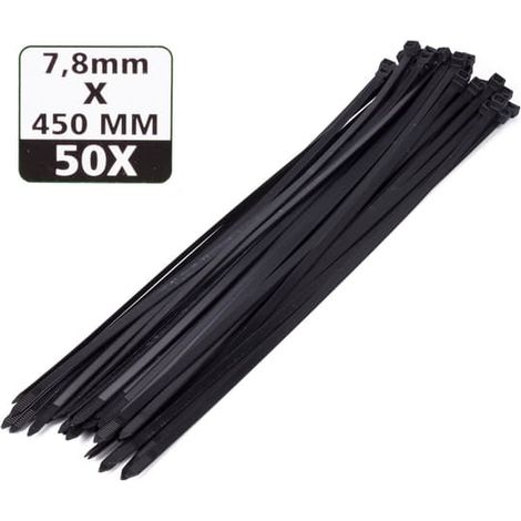 Colliers de serrage noirs 7,8 x 450 mm (lot de 50) (1/2)