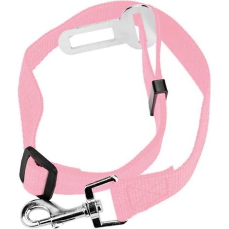 Laisse pour chien avec ceinture de sécurité auto - 65 cm x 2 cm - Rose (1/2)