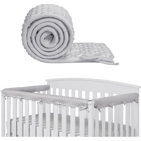 Lot de 3 barrières de lit en maille respirante – 128 x 18 cm et 68 x 18 cm – Pliables et universelles – Protection pour enfants – Gris (1/5)