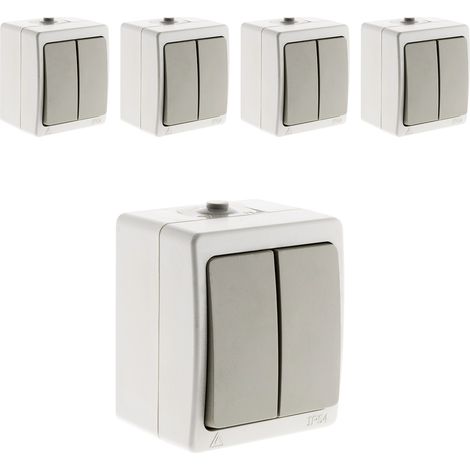 Lot de 5 doubles va-et-vient IP54 - Zenitech