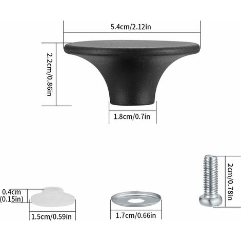 4 Pièces Boutons de Couvercle de Casserole- Noir, Boutons de Couvercle de Pot, Poignée Casserole Universelle de Cuisine en Acier Inoxydable Résistant (1/4)