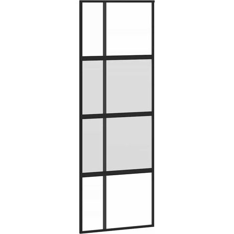 Maison Exclusive - Schiebetür Schwarz 76x205 cm Hartglas und Alum