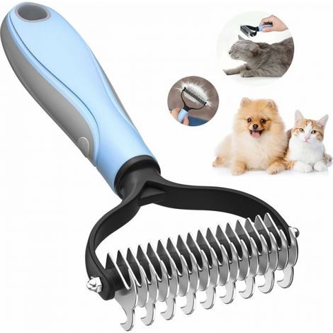 Professional dog brush - long bristle brush for dogs and cats, anti-matting pet brush, removes undercoat from dogs and cats, removes tangled knots of fur (tamper-evident) (1/5)