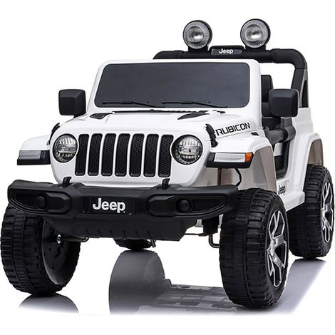 Macchina Elettrica per Bambini 12V con Licenza Jeep Rubicon Bianca (1/5)
