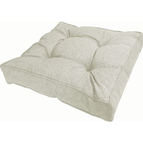 Coussins d'assise Coussin Extérieur Jardin Assise Coussin Chaise Jardin Galette de Chaise pour Extérieur, Jardin, Balcon 50x50x10 cm, Beige (1/4)