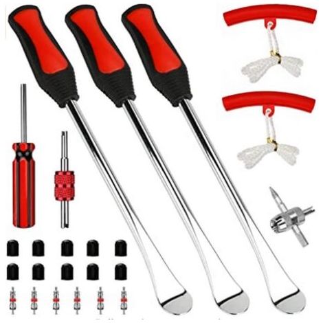 Manueller Reifenheber, 3-teilig, 30 cm, für Auto, Motorrad, Fahrrad, aus Manganstahl, für Motorrad und Auto (1/5)
