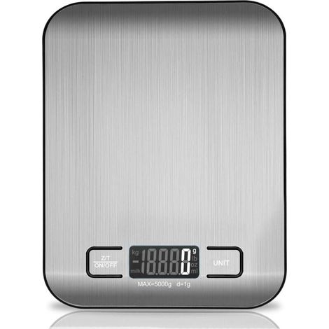 Balance de cuisine numérique, balance de cuisson électronique en acier inoxydable de 5 kg, balance pour aliments ultra-mince (1/4)