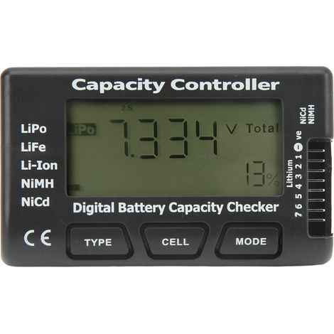 Digitaler Batteriekapazitätstester, Batteriekapazitäts- und Spannungsprüfer, Kontrollgerät mit LCD-Bildschirm, für LiPo, NiMH, Li-Ion (1/5)