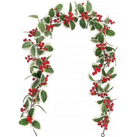 Weihnachts Girlande mit Beeren & Tannenzapfen, Künstliche Ranke für Deko