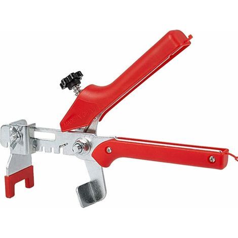 Pinces pour carrelage de sol, pinces de nivellement réutilisables Cales Système de nivellement de carrelage Localisateur de carrelage Outil de mesure d'installation de carrelage en céramique Rouge (1/5)