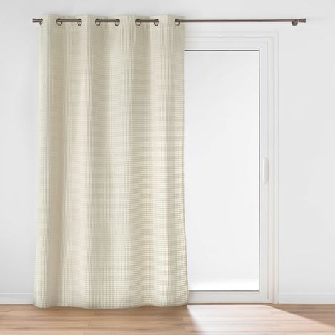 Rideau Velours Relief Naturel 140 x 260 cm – Swing – Œillets (1/3)