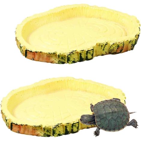 Gamelle Tortue Terrestre - Abreuvoir Reptile - Pour Terrarium Tortues Lézards Grenouilles Geckos - Lot de 2