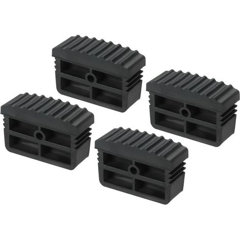 Ladder End Caps, 4 Pieces Non-Slip Rubber Ladder Foot Caps, Replacement Ladder Protector, Black (1/5)