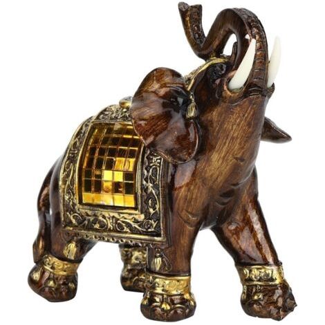 Statues d'éléphant, Figurines artistiques pour la maison, décoration artisanale en résine, animaux porte-bonheur, ornements, taille moyenne (1/5)