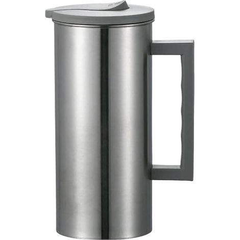 Pichet à eau en acier inoxydable Grande capacité pour boissons – Distributeur de boissons léger avec poignée antidérapante pour jus chaud et froid, bière, café, boisson (1/5)