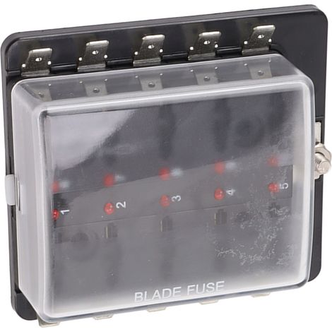 DC32V 10-fach wasserdichter ATC/ATO-Sicherungskasten mit LED-Anzeige, Flachsicherungshalterblock für Auto, Boot und Wohnmobil. (1/5)