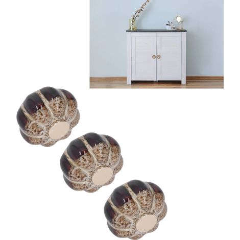 Tirador de cerámica con forma de calabaza – juego de 3 para cocinas y armarios – diseño ergonómico vintage (1/5)
