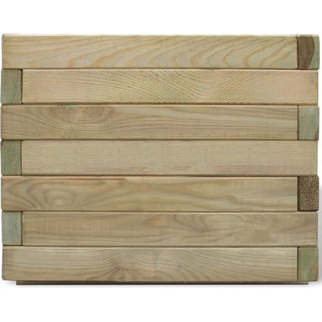 Jardinière, Pot de Fleurs d'extérieur, Lit surélevé 50x50x40 cm Bois Carré OIB9487E (1/4)