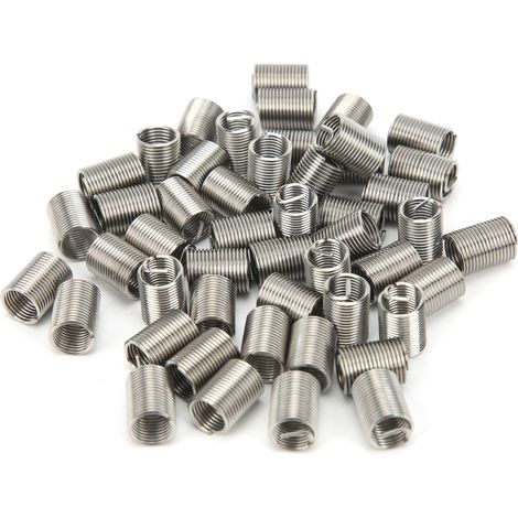 50 pièces inserts filetés mâle-femelle écrous réducteurs outil de réparation en acier inoxydable fixation quincaillerie M8x1x2.5D (1/5)