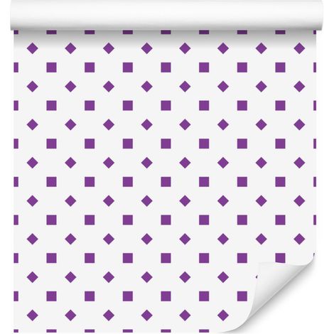 Papier peint à pois blancs et lavande, fond blanc pour salon et chambre 50x1000 cm (1/5)