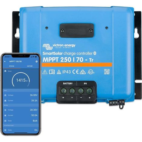 Victron Energy MPPT 250/70-Tr, Cargador Solar Inteligente de Paneles para Grandes Sistemas de Energía, Azul