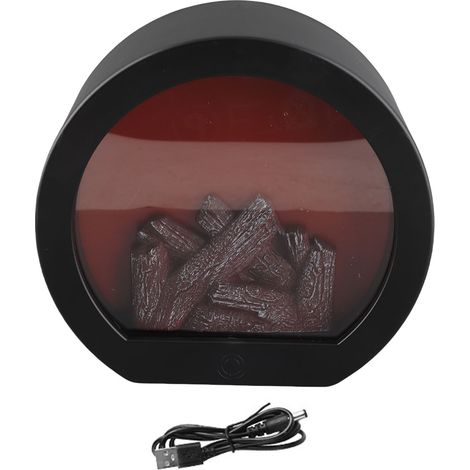 Ortviai Lampe à flamme LED simulée pour cheminée décorative – lanterne ronde rechargeable USB, lumière douce et économe (1/5)