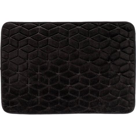 Teppich mit geometrischem muster aus mikrofaser, 40 x 60 cm – schwarz - Tendance (1/4)