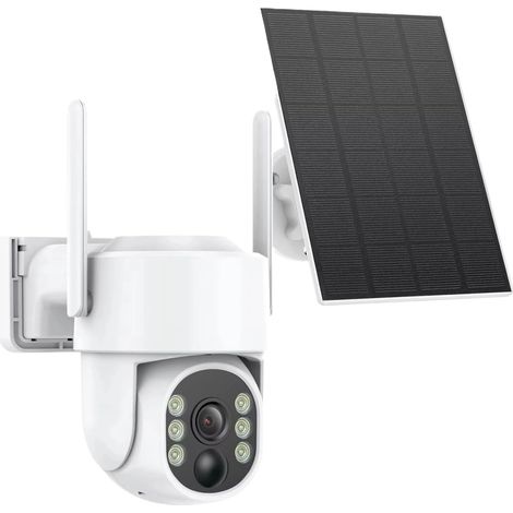 Caméra de Surveillance extérieure PTZ WiFi sans Fil, Solaire, IP, 4 MP, HD, Batterie intégrée, Longue durée de Veille(4MP NO SD Card) (1/5)