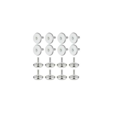 30 patas niveladoras blancas ajustables, fabricadas en plástico y metal, con tuercas, M61530mm, aptas para muebles, mesas, escritorios, armarios, sillas, etc. - Crezuo