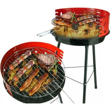 GARTENGRILL, tragbar, rund, Holzkohle, klassisch, Camping