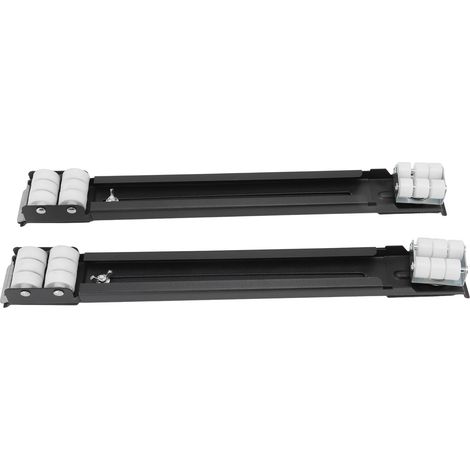 Ortviai Roulettes Réglables Haute Résistance pour Appareils Électroménagers – Charge 300 kg, Base Universelle Noir (2 pièces) (1/4)