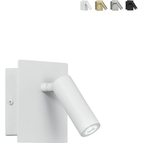 Aplique de pared de metal con luz LED orientable Dickens - Blanco