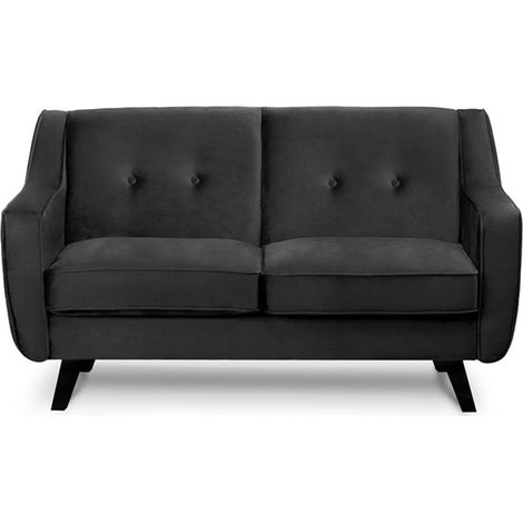 KONSIMO TERSO Sofa, 2 Sitzer im zeitlosen Design, Velours-Bezug, grau (1/5)
