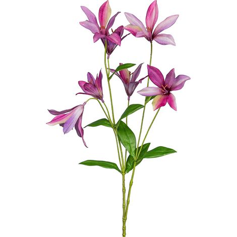 Gasper – Clématite artificielle à fleurs étoilées – Tons roses et bleus, 84 cm (1/2)