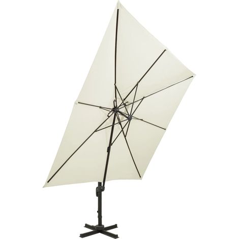 Maison Exclusive - Ampelschirm mit Doppeldach 300 x 300 cm Sand