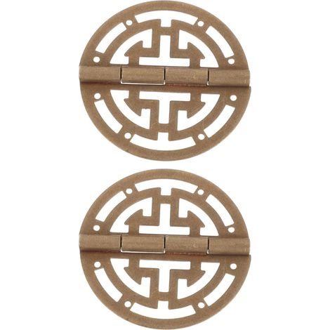 2 Pièces Charnières en Laiton pour Boîte à Bijoux Vintage, Finition Or, Design Rond Élégant, Résistance à L'usure, Compatible Universellement (1/5)