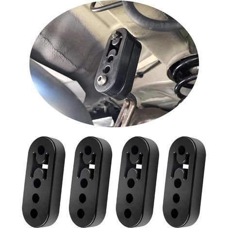 4PCS Silent Bloc Caoutchouc 4 Trous,Silent Bloc Echappement Réglable Renforcé pour Protéger le Système Échappement,Silencieux Echappement Anti Vibration Accessoire Voiture (4PCS) (1/5)