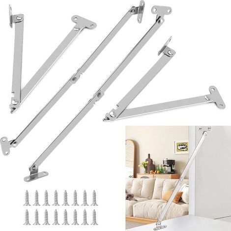 Lot de 4 Charnières à Rabat 0–180° – Supports de Couvercle en Acier Robuste avec Vis, Ferrures pour Meubles, Armoires et Boîtes (1/5)