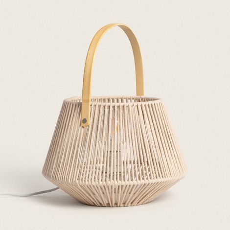 Tischlampe Baumwollseil Bris Diantha Beige