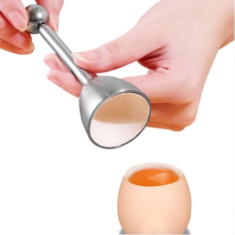 ouvre-œuf en acier inoxydable, coupe-coquille, ouvre-œuf de cuisine, pour œufs crus/molles/durs, argenté (1/5)